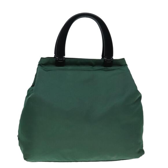 PRADA Hand Bag Nylon Plastic Khaki Black Silver - Picture 1 of 16